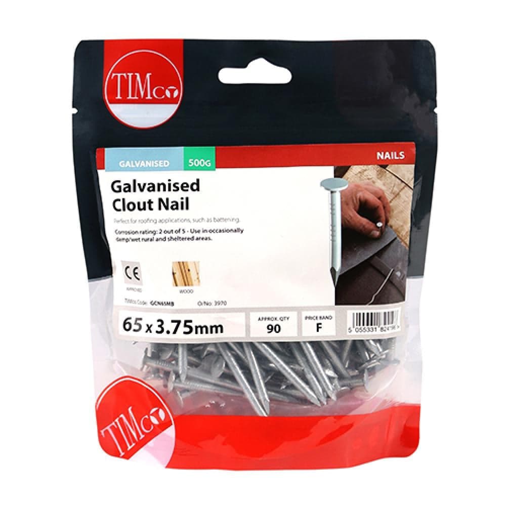 Timco GCN65MB Clout Nails - Galvanised 65 X 3.75