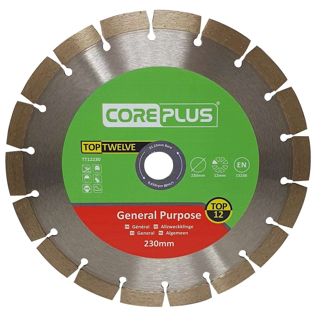Coreplus CORDBTT12230 General Purpose Diamond Blades Top Twelve 230Mm (Box Of 1)