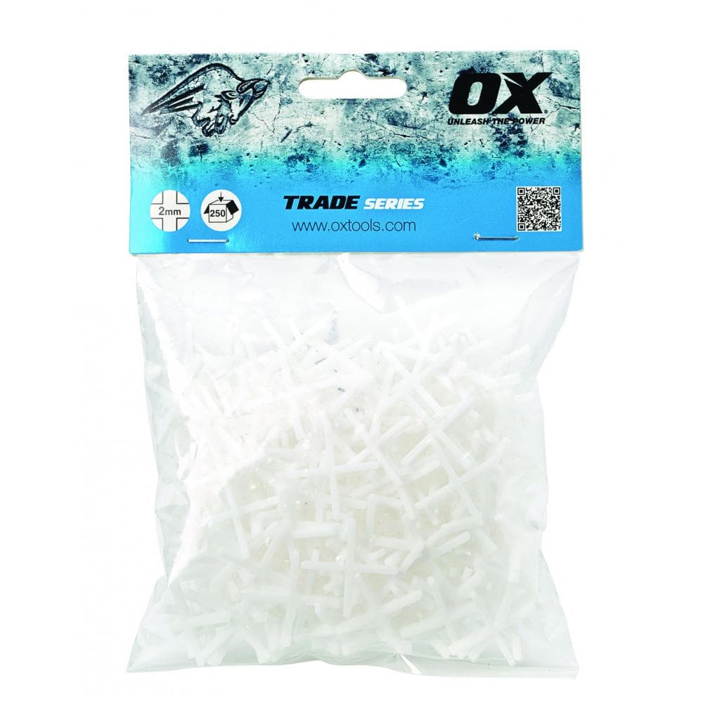 Ox Tools OX-T160902 Ox Trade Cross Shaped Tile Spacers - 2Mm (250 Pcs) EA