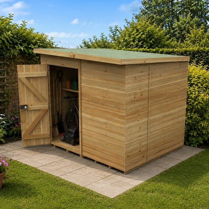 8' x 6' Forest Timberdale 25yr Guarantee Tongue & Groove Pressure Treated Windowless Pent Shed (2.48m x 2.02m)