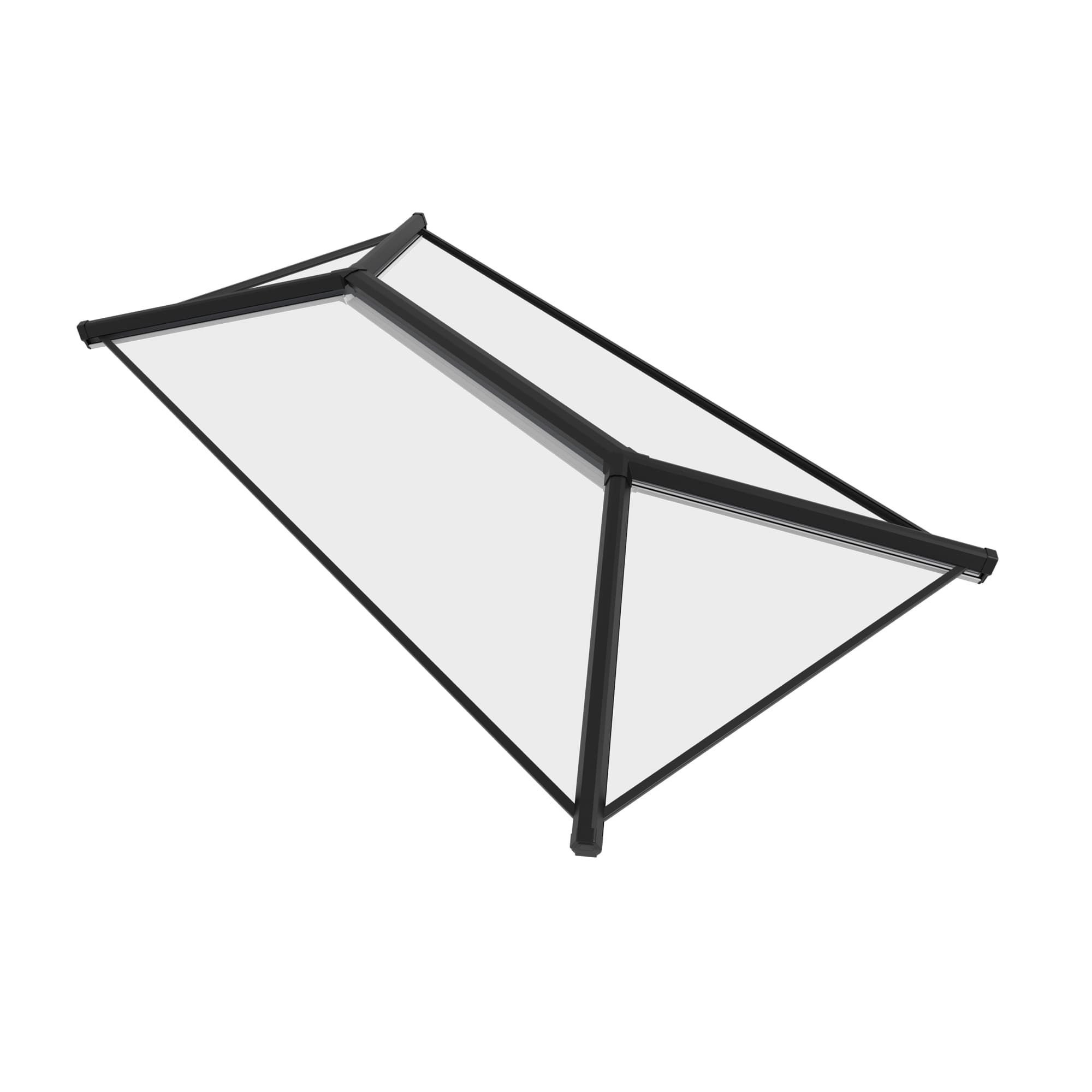 Crystal Aluminium Skylight Roof Black External White Internal 2000mm x 1000mm