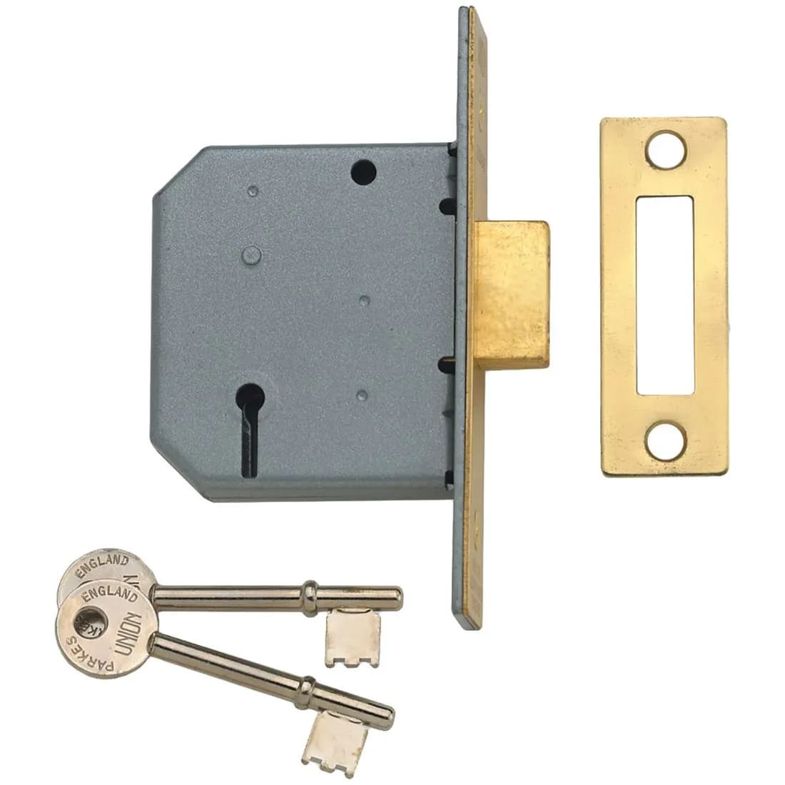 Union 3 Lever Mortice Deadlock Y2177 Brass 76Mm