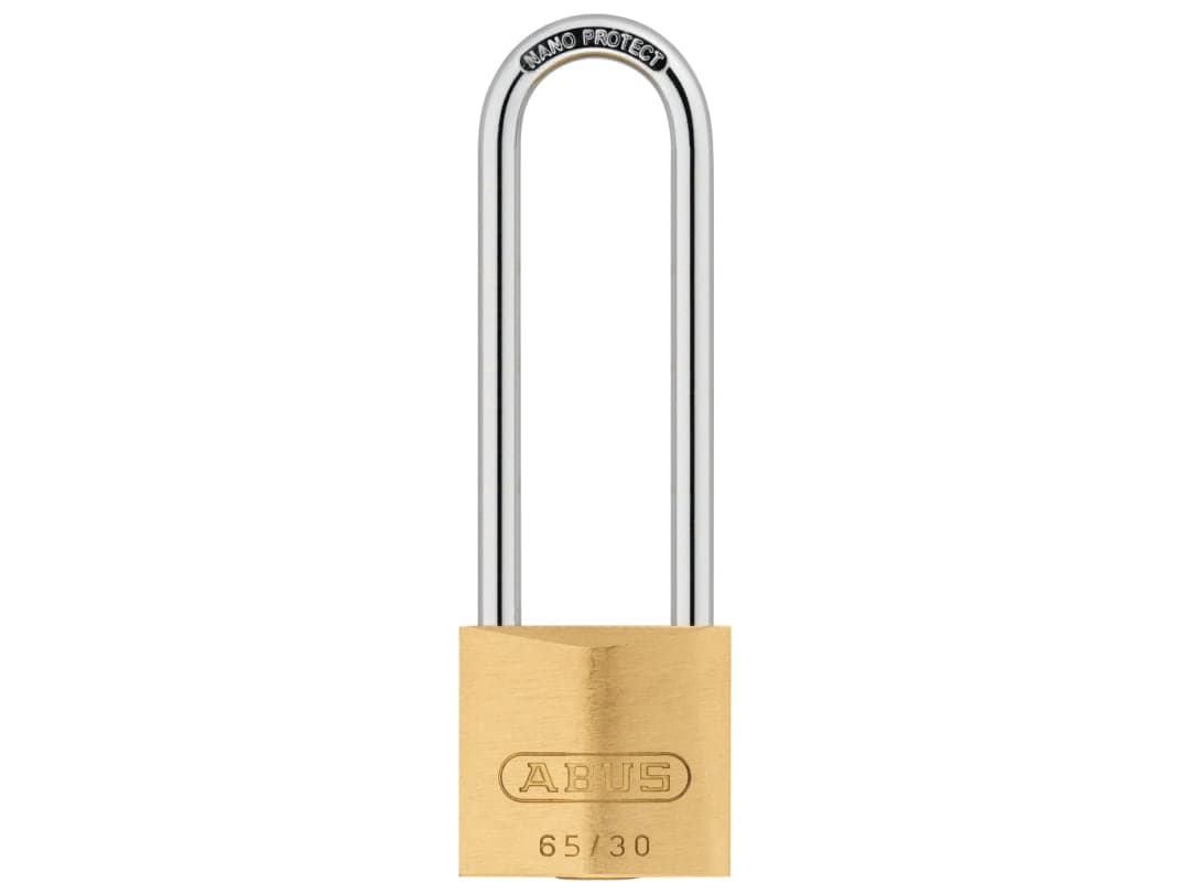 ABUS Mechanical 65/30mm Brass Padlock 60mm Long Shackle Keyed Alike 6304 10012635-01