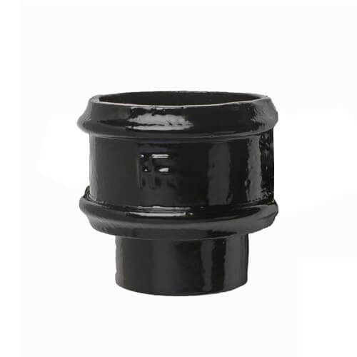 Hargreaves Premier Cast Iron Round Downpipe Non-Eared Loose Socket with Spigot - 75mm Black