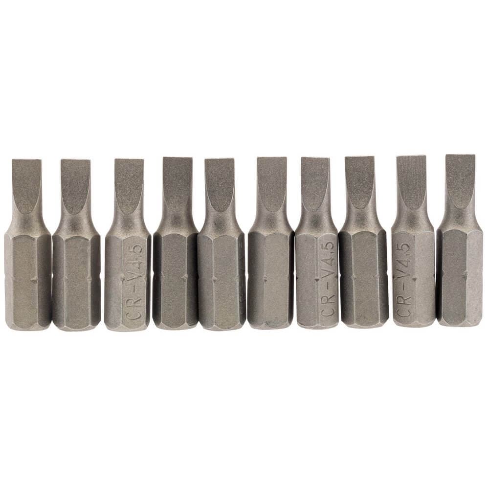 Draper 64027 Plain Slot Insert Bit 4.5Mm 1/4in Hex 25Mm Long (Pack Of 10) per pack