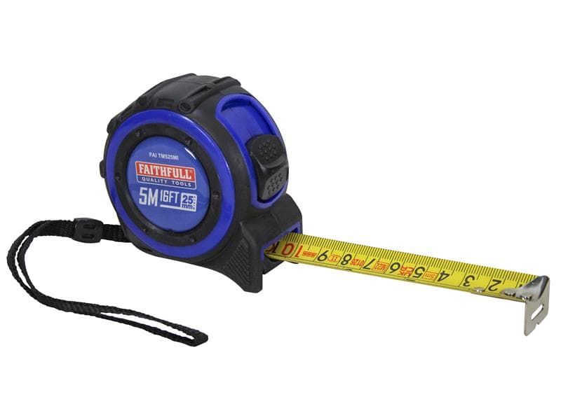 Faithfull Trade Tape Measure 5M/16Ft (Width 25Mm)