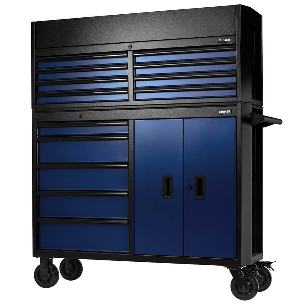 Bunker ® 13 Drawer Combined Roller Cabinet And Tool Chest 52in Blue Pk 1 24254