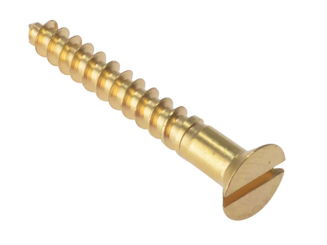 Fandf CSK1348BR Wood Screw - Countersunk Head - Solid Brass 1 3/4in X 8 (Box Of 200)