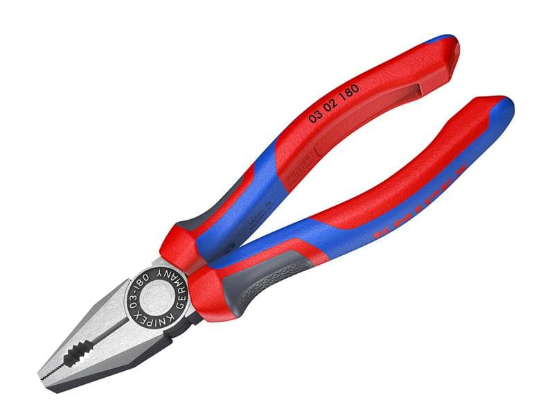 Knipex 03 02 180 SB Combination Pliers Multi-Component Grip 180Mm