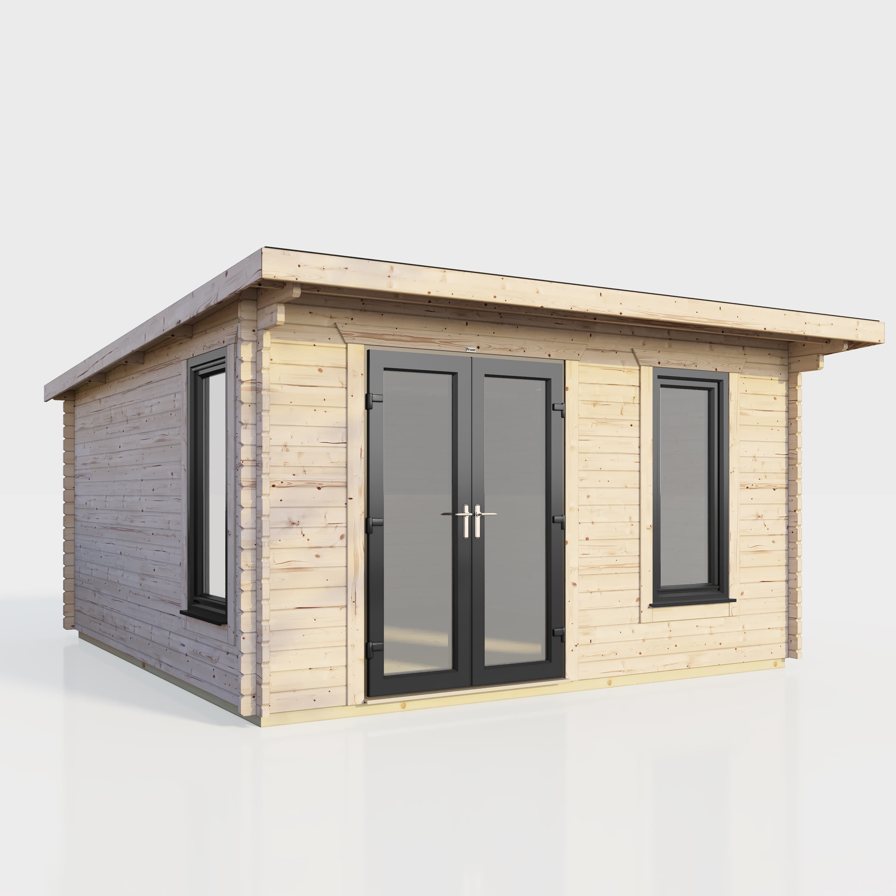 Powersheds 14 x 12 Power Pent Log Cabin Left Doors