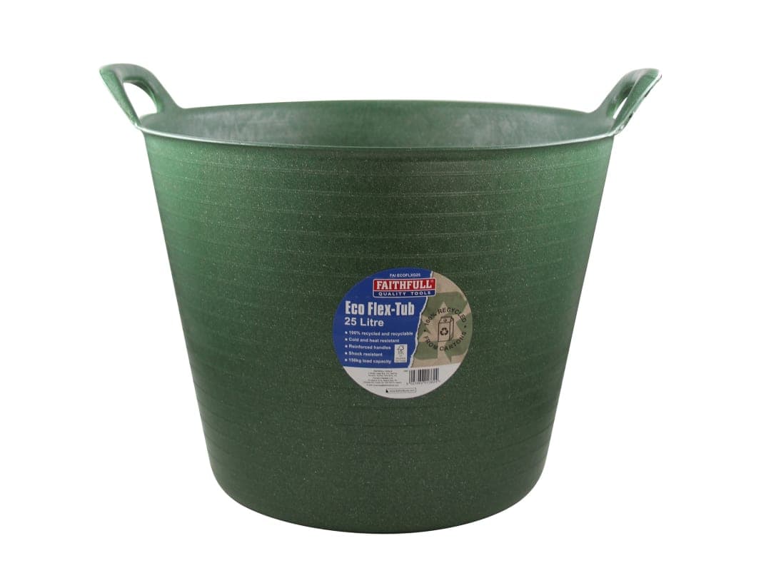 Faithfull Eco Flex Tub 25 litre - Recycled Green FAIECOFLXG25