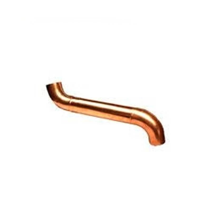 Copper Large Round Downpipe Swan Neck Kit - 300mm to 450mm x 100mm