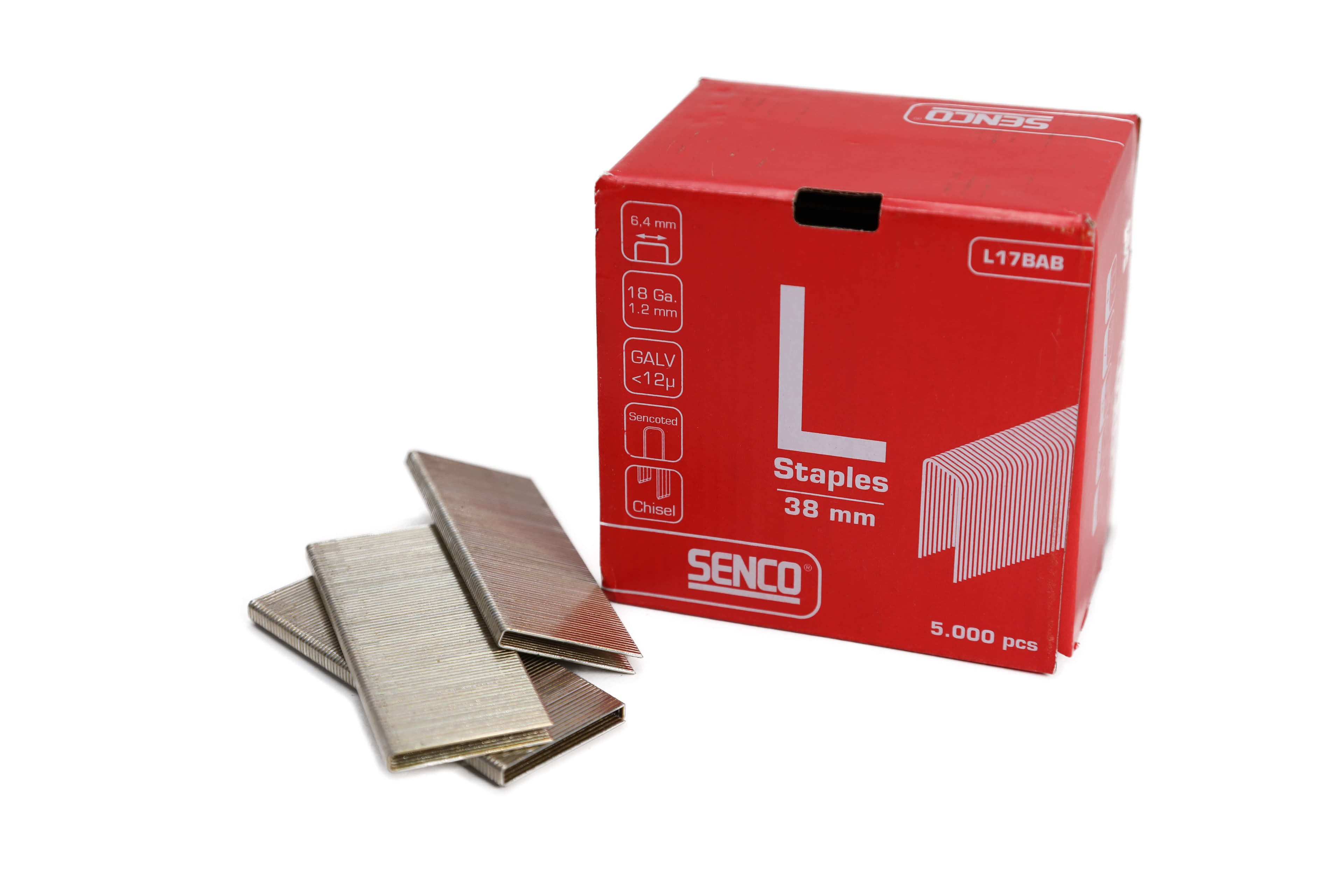 Senco L17BAB L Staple Galv. ted 38Mm 18-Gauge Box 5000