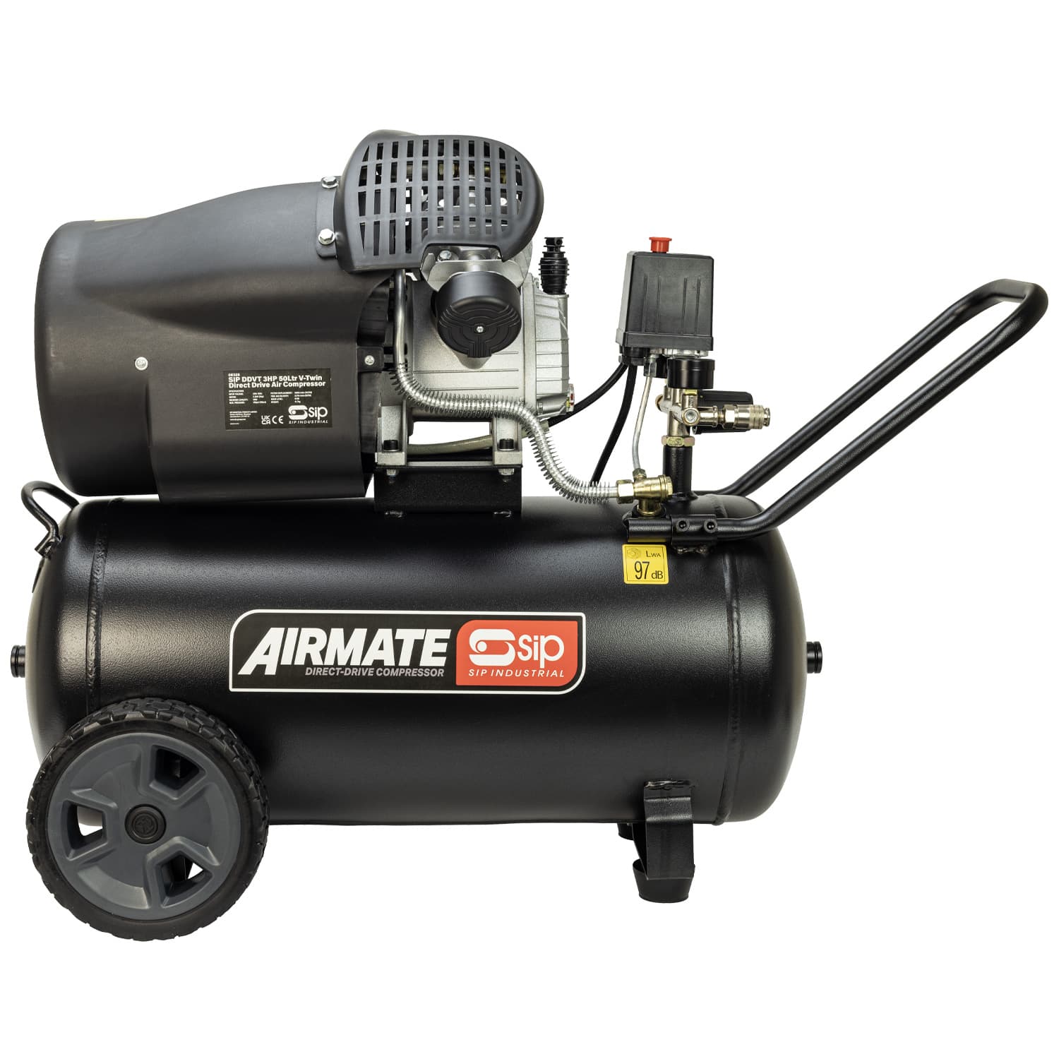 Sip 05325 Ddvt 3Hp 50Ltr V-Twin Direct Drive Compressor