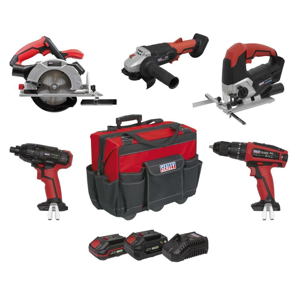 Sealey CP20VCOMBO13 5 X 20V Sv20 Series Cordless 5 Tool Combo Kit - 2 Batteries