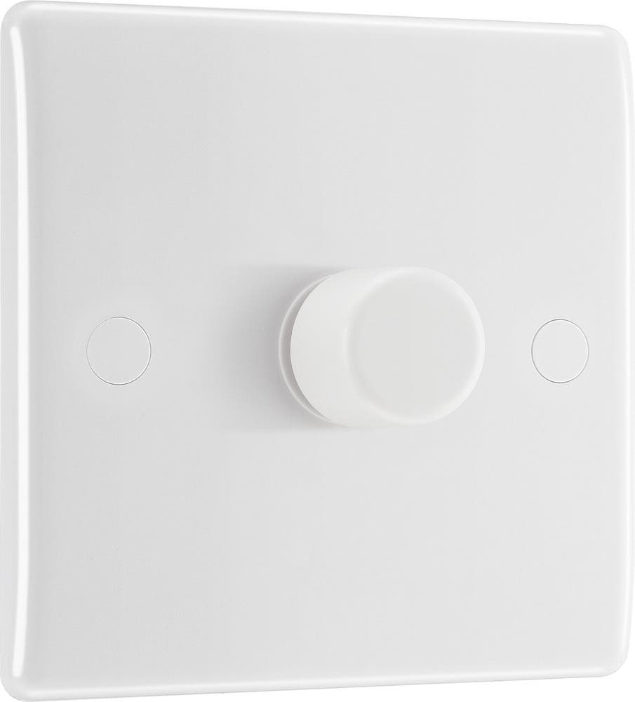Single Dimmer Switch 2 Way - Training Edge - White Moulded - 200w - LED/Halogen/CFL/Incandescent