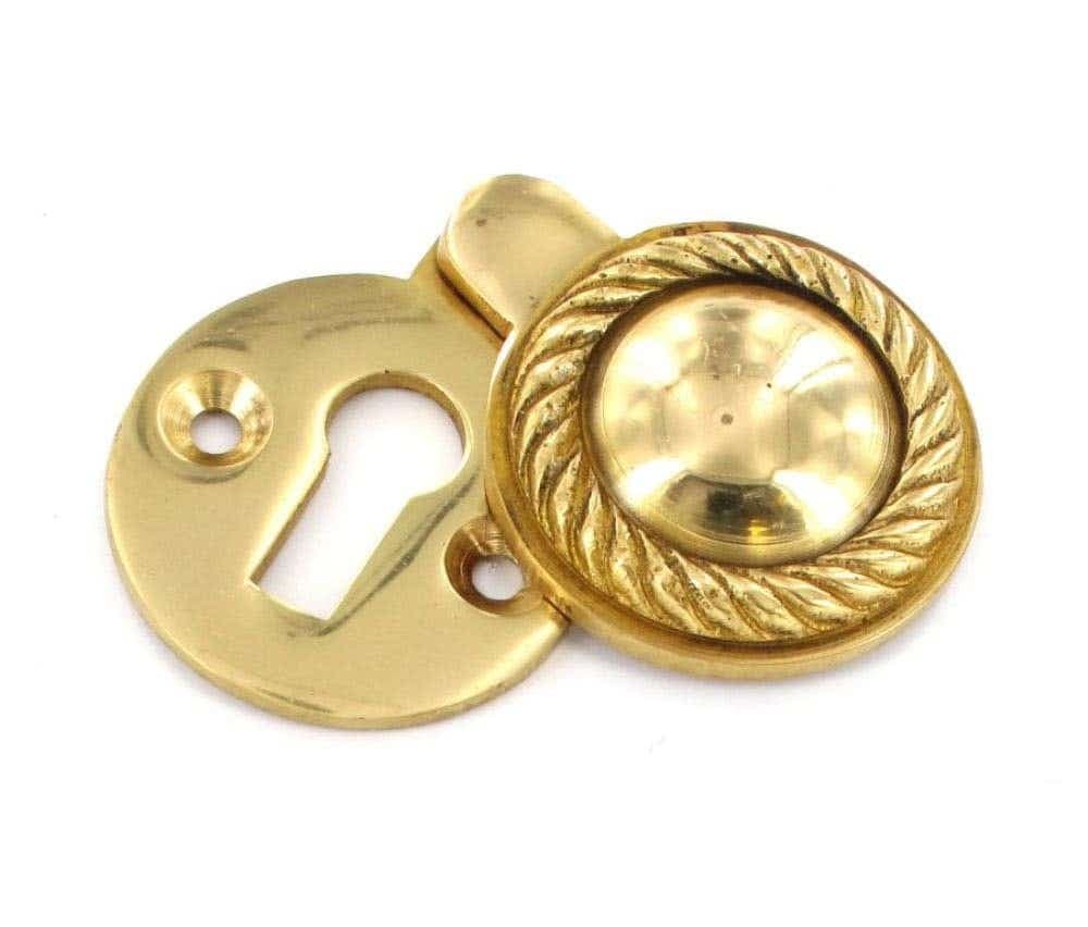 Georgian Design Covered Keyhole Escutcheon - Polished Brass - Hardware Solutions