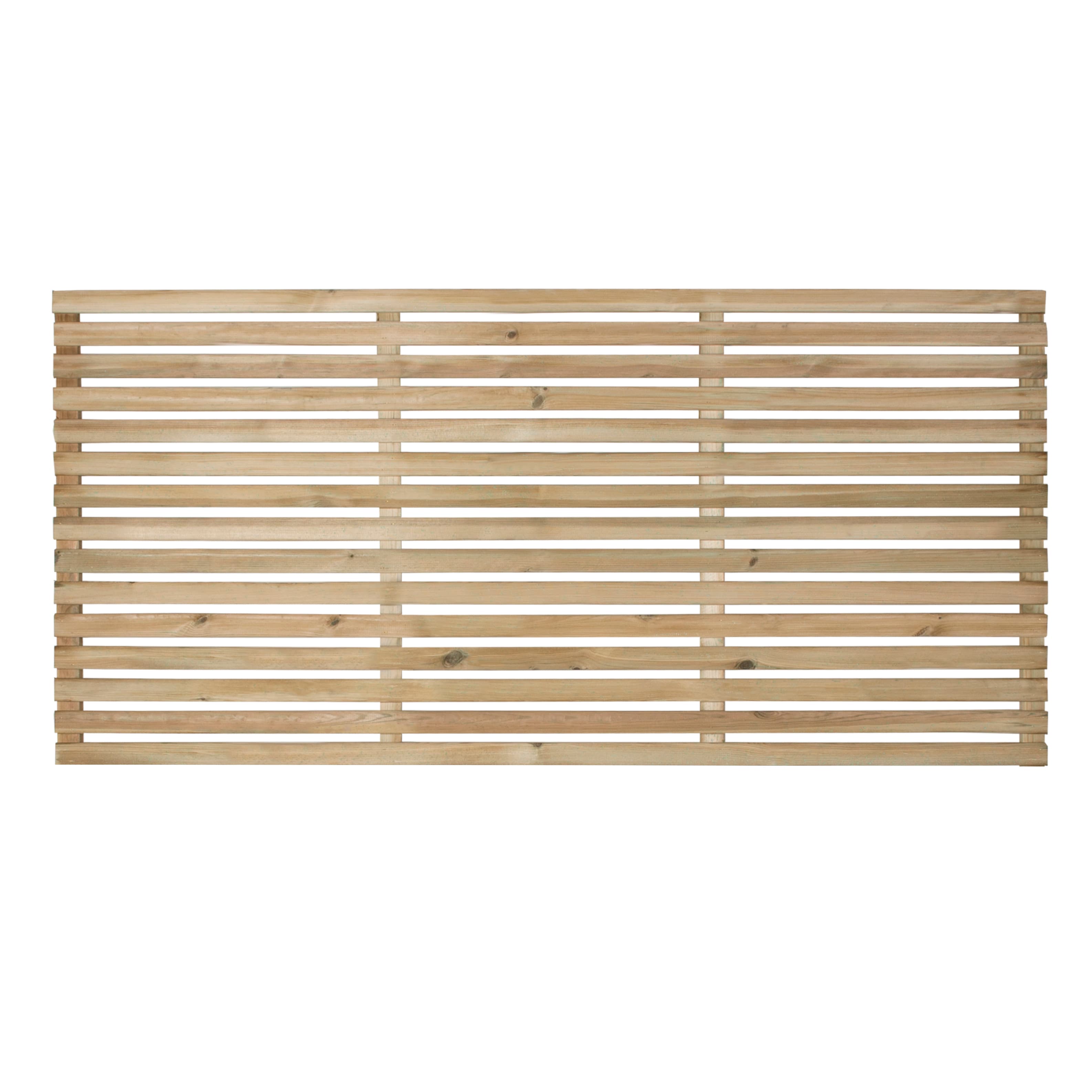 Pressure Treated Contemporary Single Slatted Fence Panel 6ft x 3ft Pack of 5