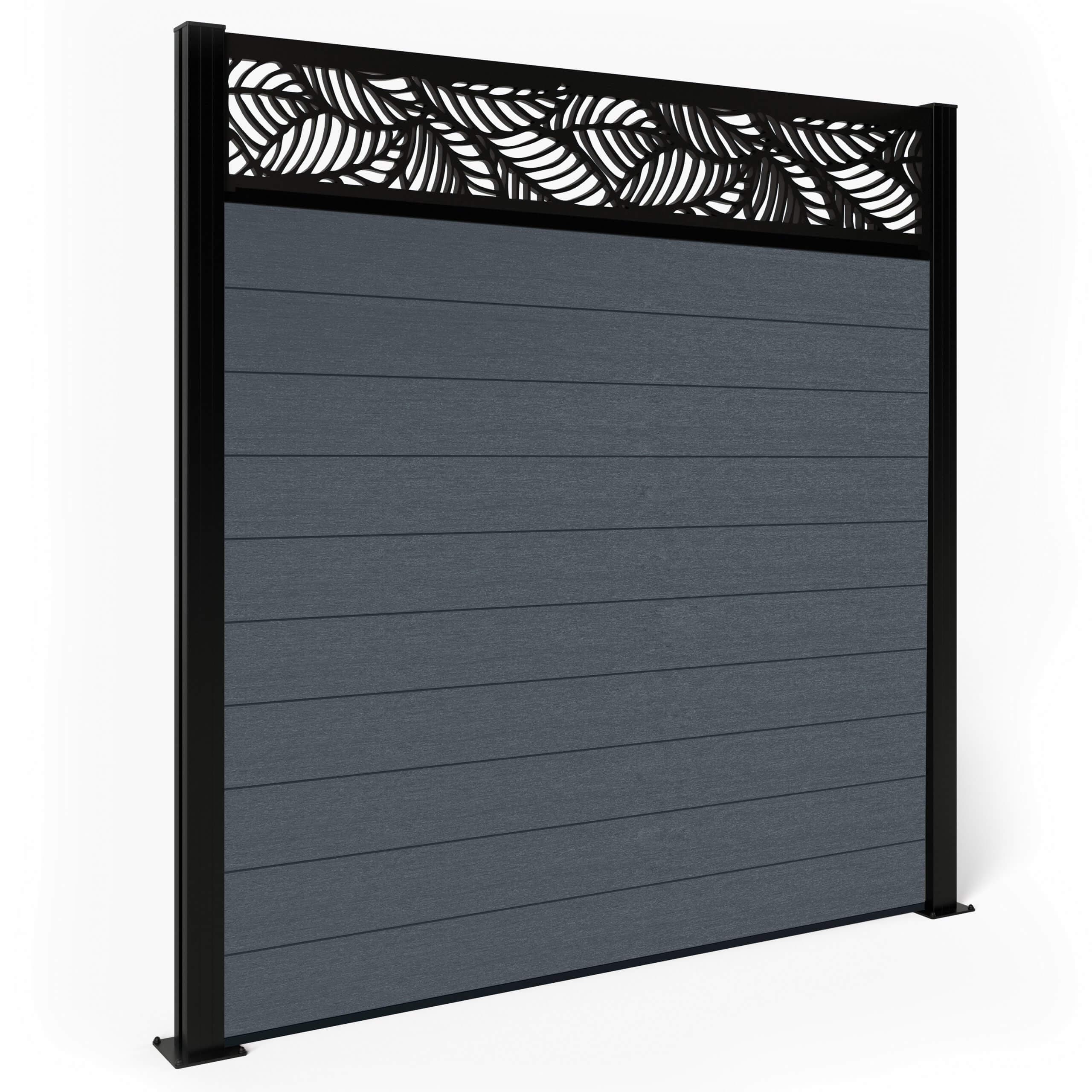 Composite Fence Panels - Anthracite with Aluminium Posts 1.8m
