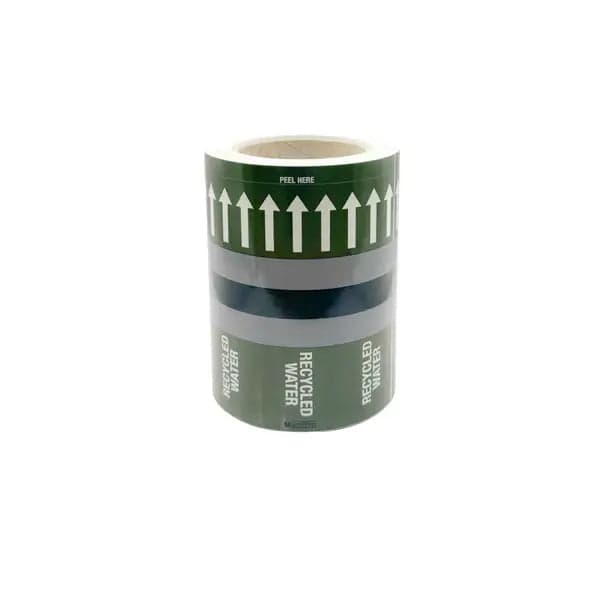Pipemark 150mm x 33m Pipeline Identification and Flow Direction Self Adhesive Label (Roll) Indoor