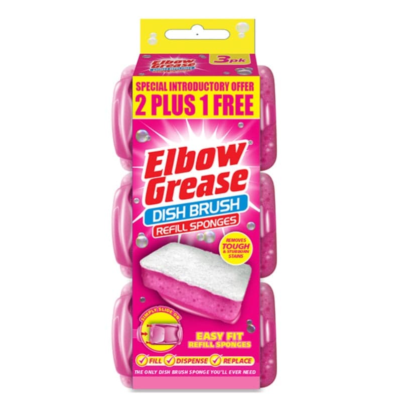 Dispensing dish brush refills 3 pack - pink