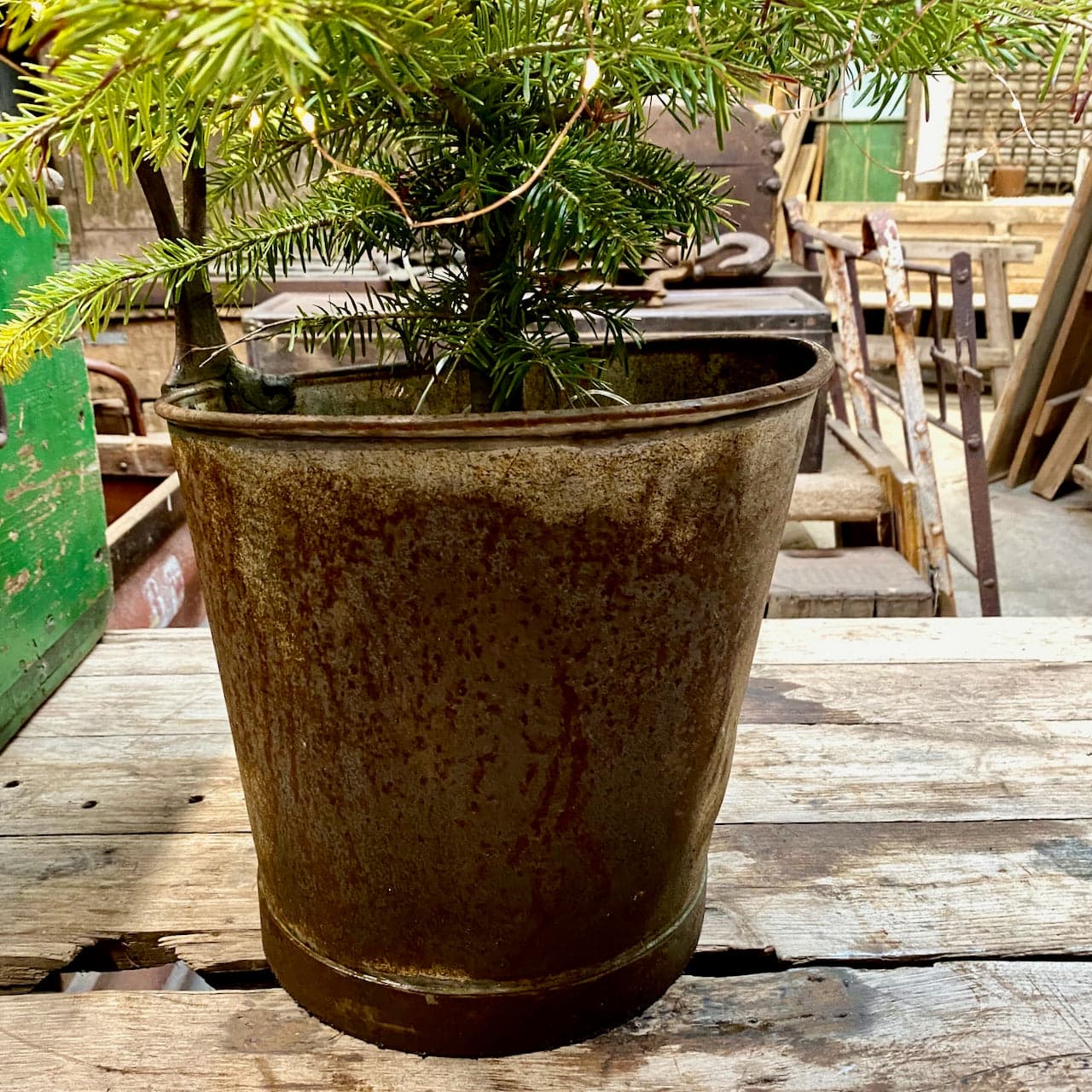 Galvanised Container With Upright Handle