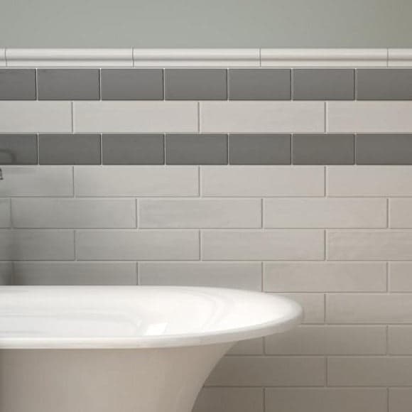 Cottage Dark Grey Ceramic Wall Tile 7.5x30cm