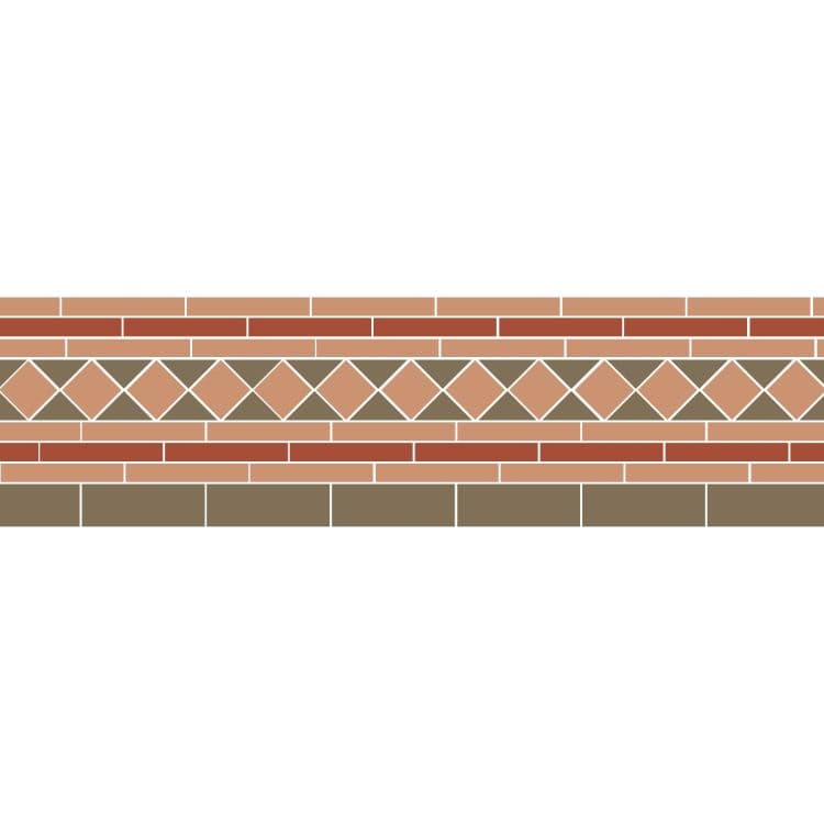 Original Style Victorian Bronte Red Green and Buff Border