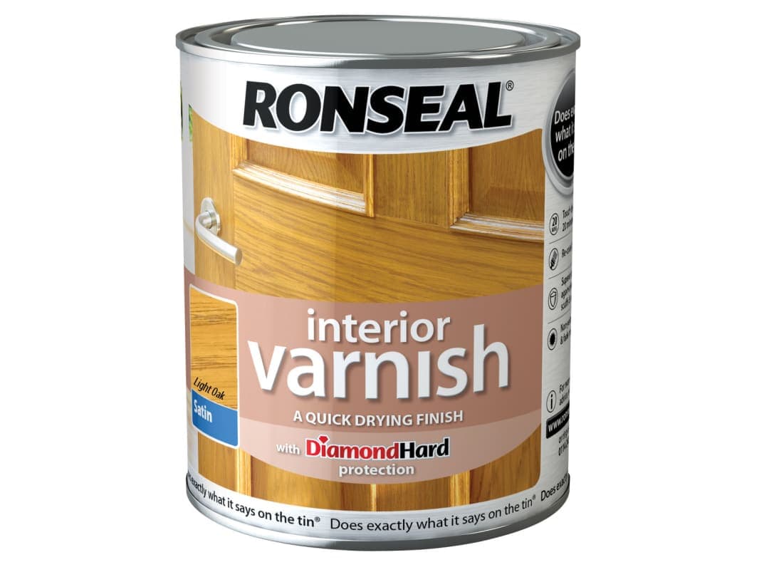 Ronseal Interior Varnish Satin Light Oak 250ml 36821