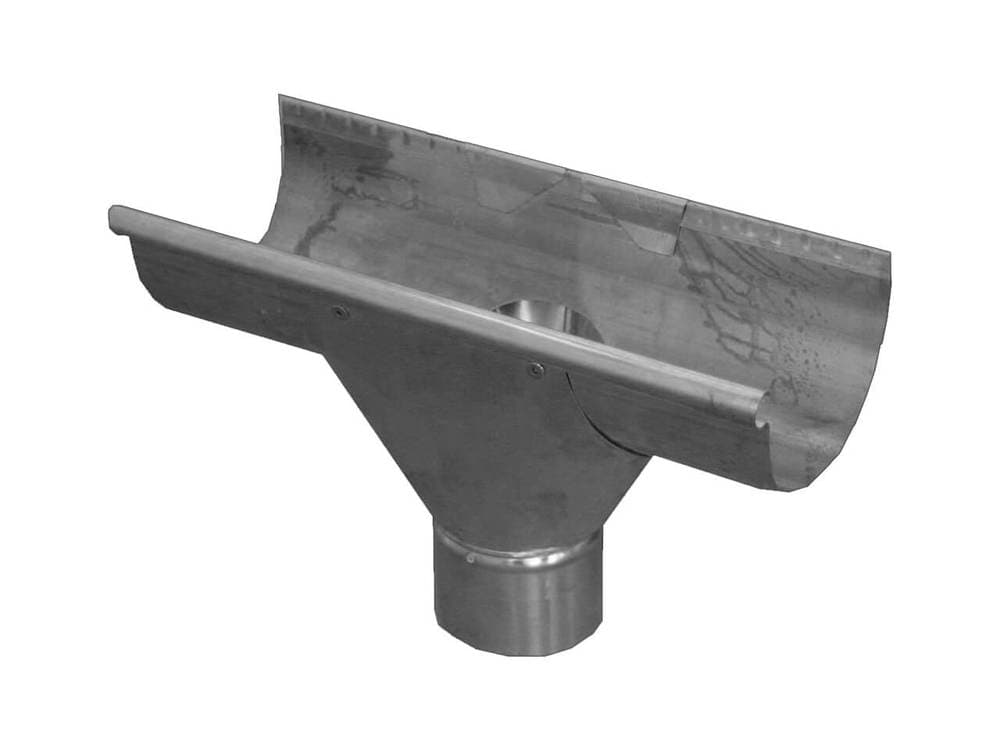 Zinc Half Round Gutter Running Swiss Outlet To 80mm