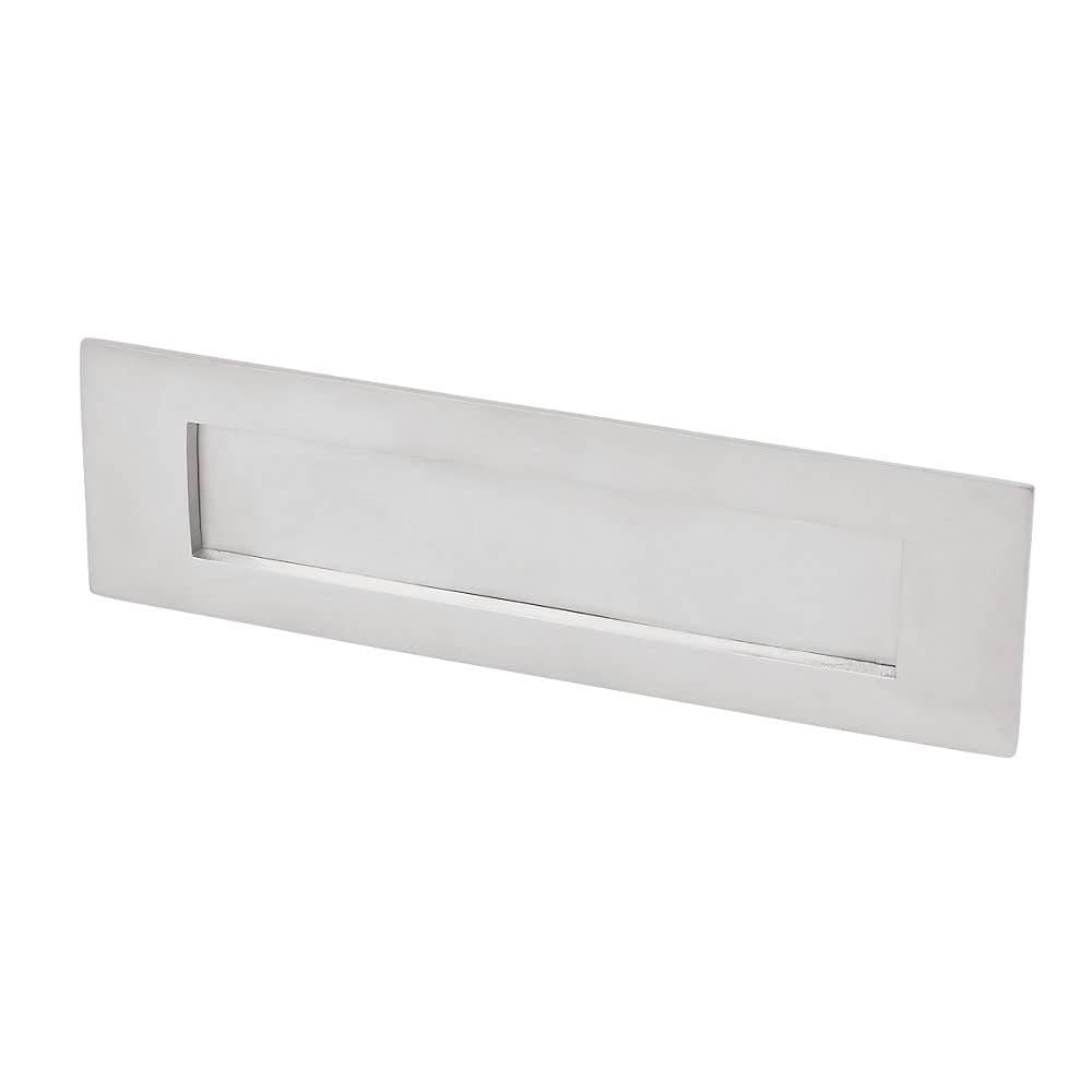 Victorian Letterbox Letter Plate - Satin Chrome - Hardware Solutions