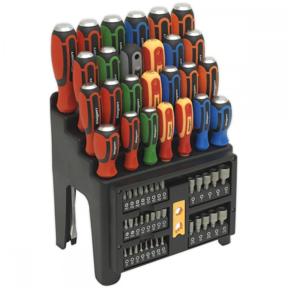 Sealey S01153 Hammer-Thru Screwdriver Bit & Nut Driver Set 61Pc