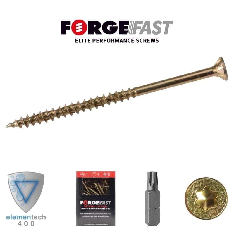 Forgefast FFT6120Y Elite Low-Torque Woodscrews 6.0 X 120Mm (Box Of 100)