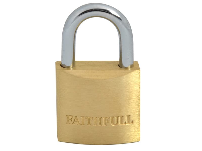Faithfull BC7525 Brass Padlock 25Mm 3 Keys