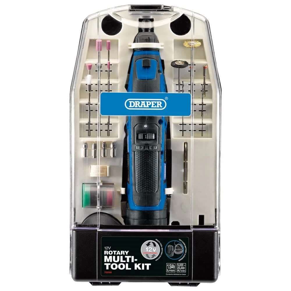 Draper 12V Rotary Multi-Tool Kit 1 X 1.5Ah Battery 1 X Fast Charger (50 Piece) each 1 70298