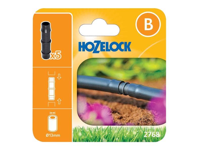 Hozelock 100-001-334 2768 Straight Connector 13Mm (Pack 5)