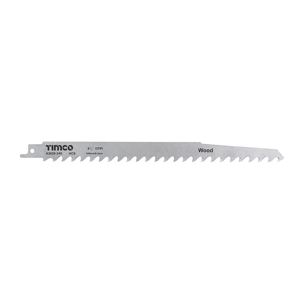 Timco A3035-240 Reciprocating Saw Blades - Wood Cutting - High Carbon Steel S1542K Pack 5