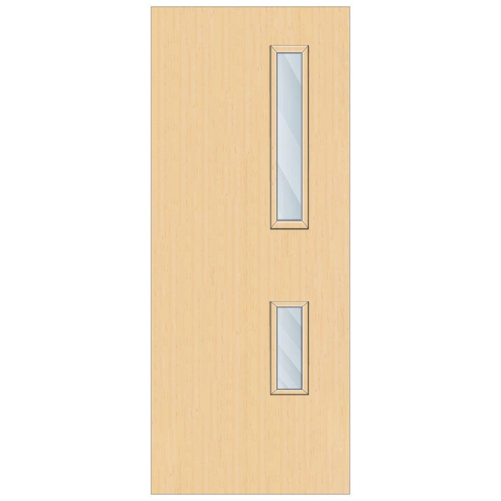 Crown Ash Solid Core Clear Laminate Glazed Internal Door 2700mm x 926mm x 44mm | 700mm x 150mm & 500mm x 150mm VP