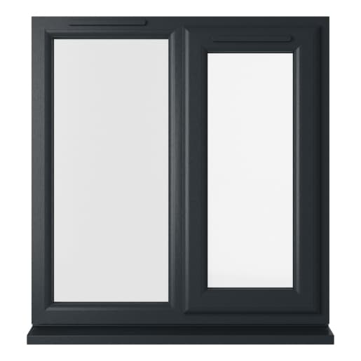 Crystal Double Glazed uPVC Grey/White Window Right Hung 905mm x 965mm Clear