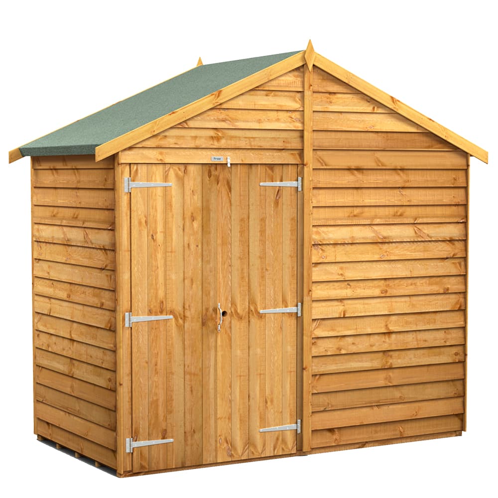 Powersheds 4 x 8 Power Overlap Apex Windowless Double Door Shed