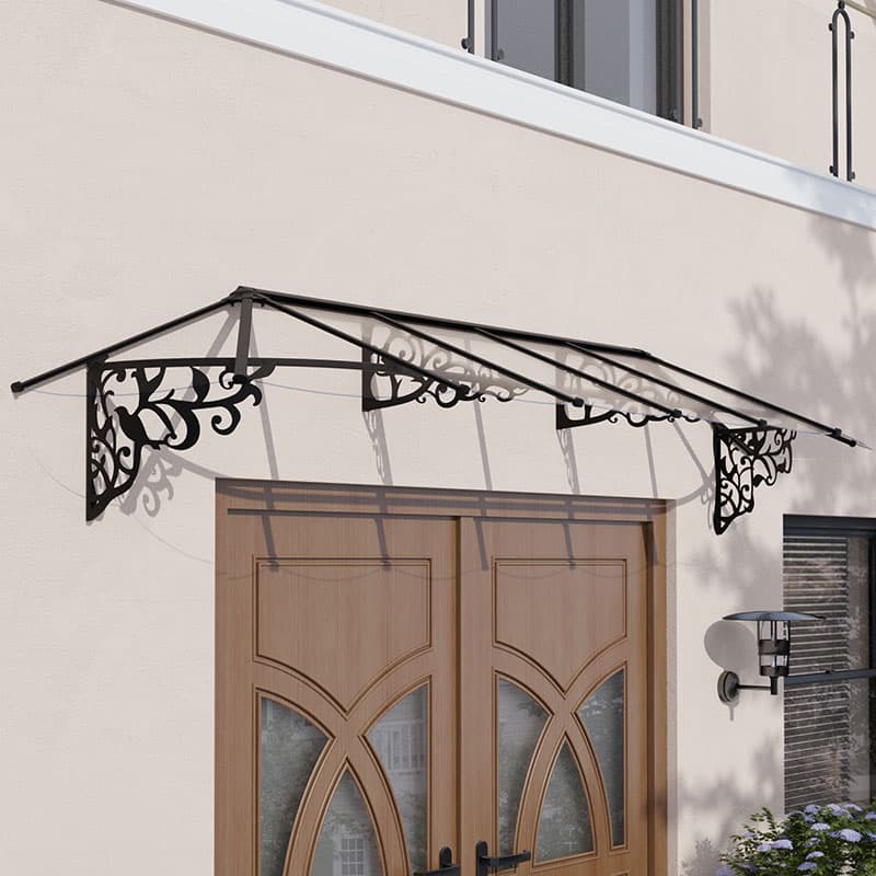 12â2 x 2â11 Palram Canopia Lily 3600 Black Clear Large Door Canopy (3.7m x 0.88m)