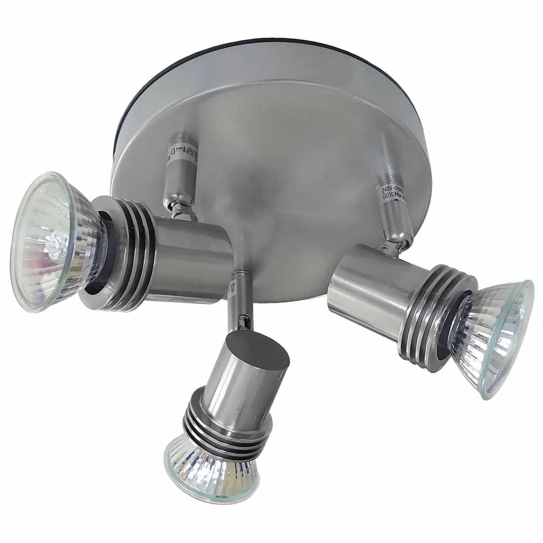 Eterna Triple Circular Gu10 Spotlight Fitting Br/Nickel
