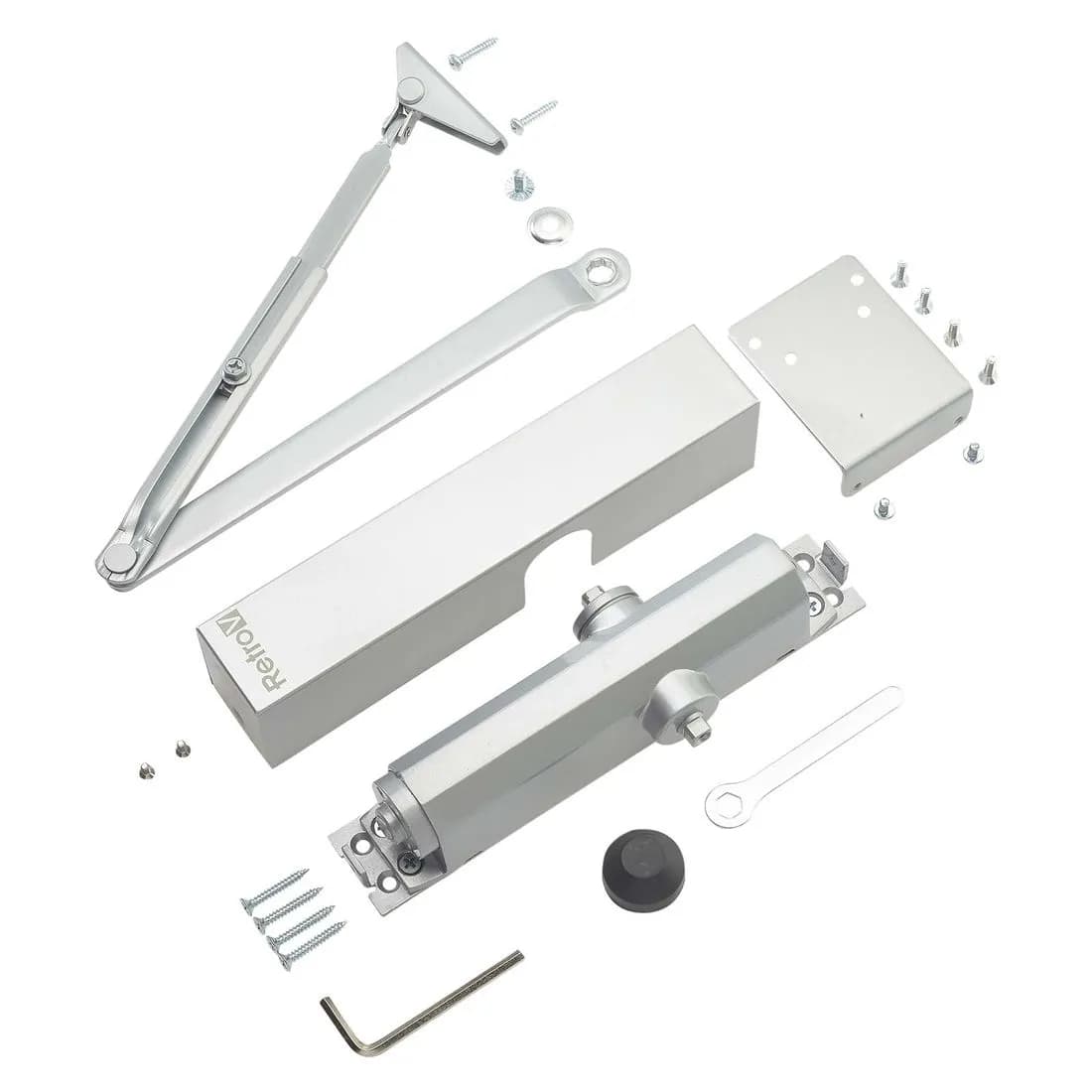 Union Retro V Door Closer Size 3-4 Silver Ce