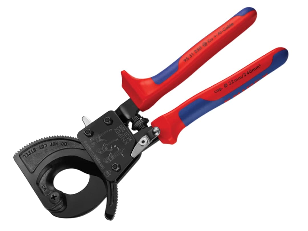 Knipex 95 31 250 Ratchet Action Cable Cutter Multi-Component Grip 250mm 95 31 250
