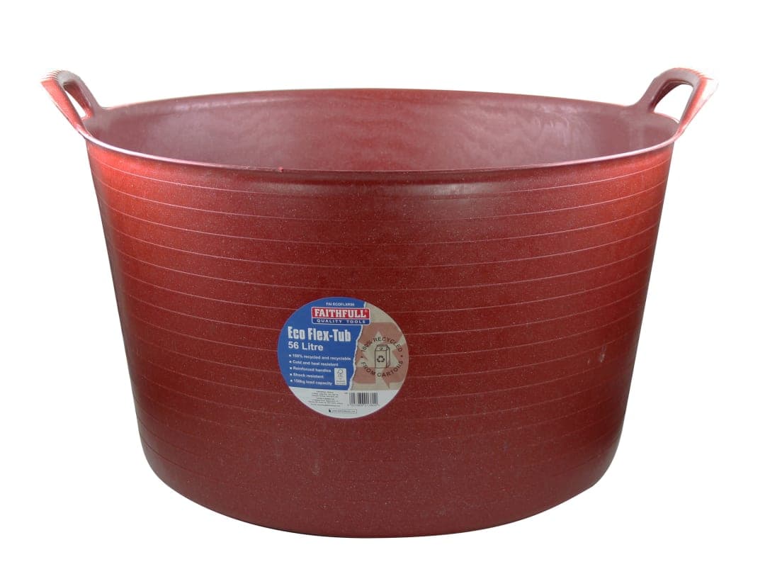 Faithfull Eco Flex Tub 56 litre - Recycled Red FAIECOFLXR56