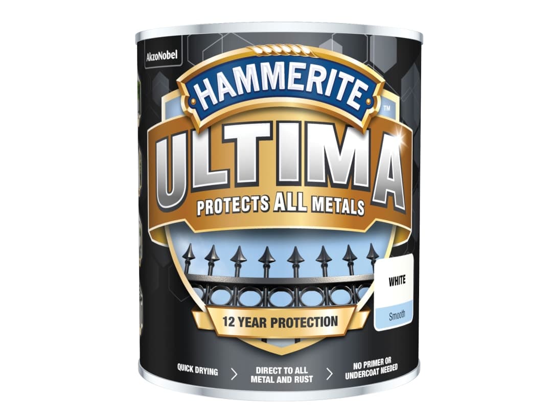 Hammerite Ultima Metal Paint Smooth White 750ml 5362531