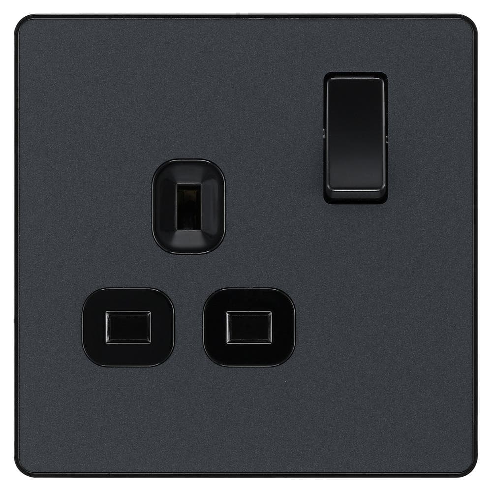 Single Switched Socket - 13A - Matt Grey