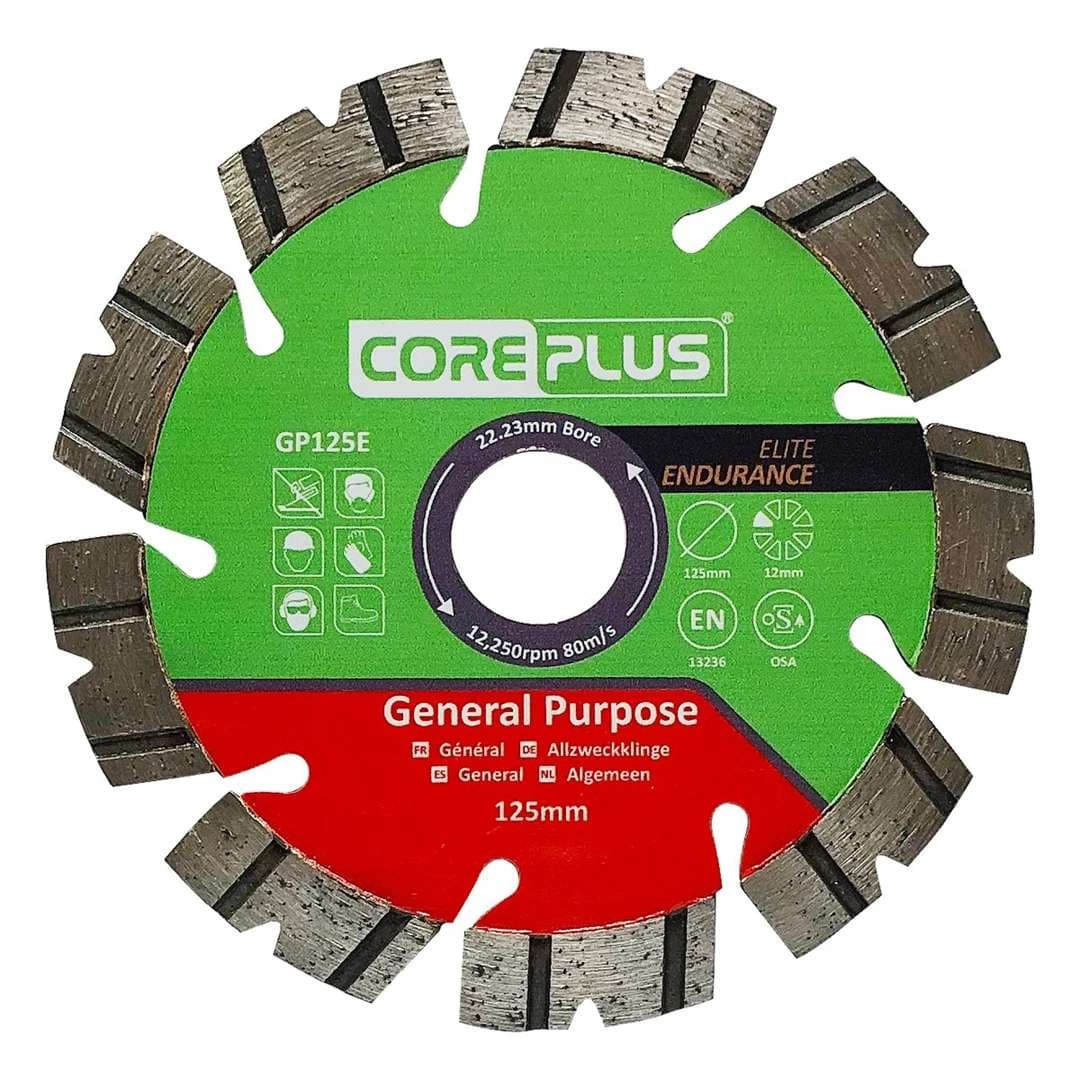 Coreplus CORDBGP125E General Purpose Elite Endurance Diamond Blades 125Mm (Box Of 1)