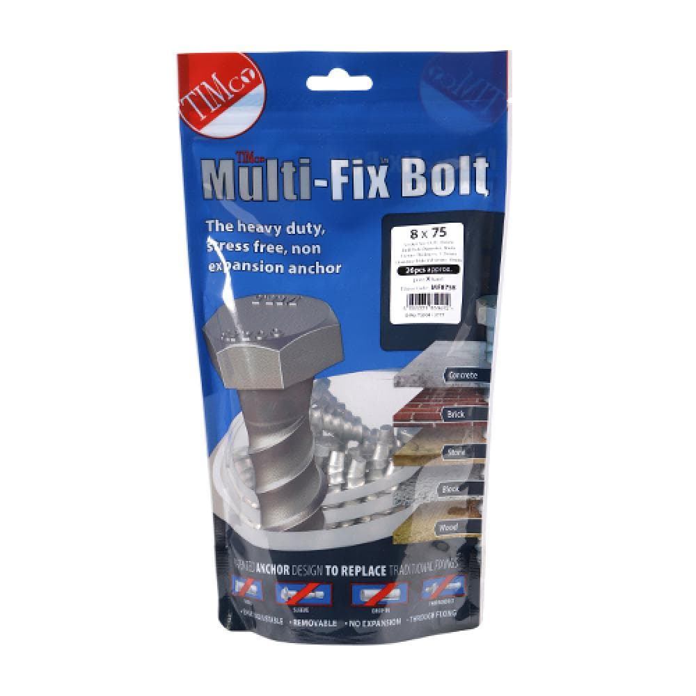 Timco MF875B Masonry Bolts - Hex - Exterior - Silver 8.0 X 75 TIMbag 26