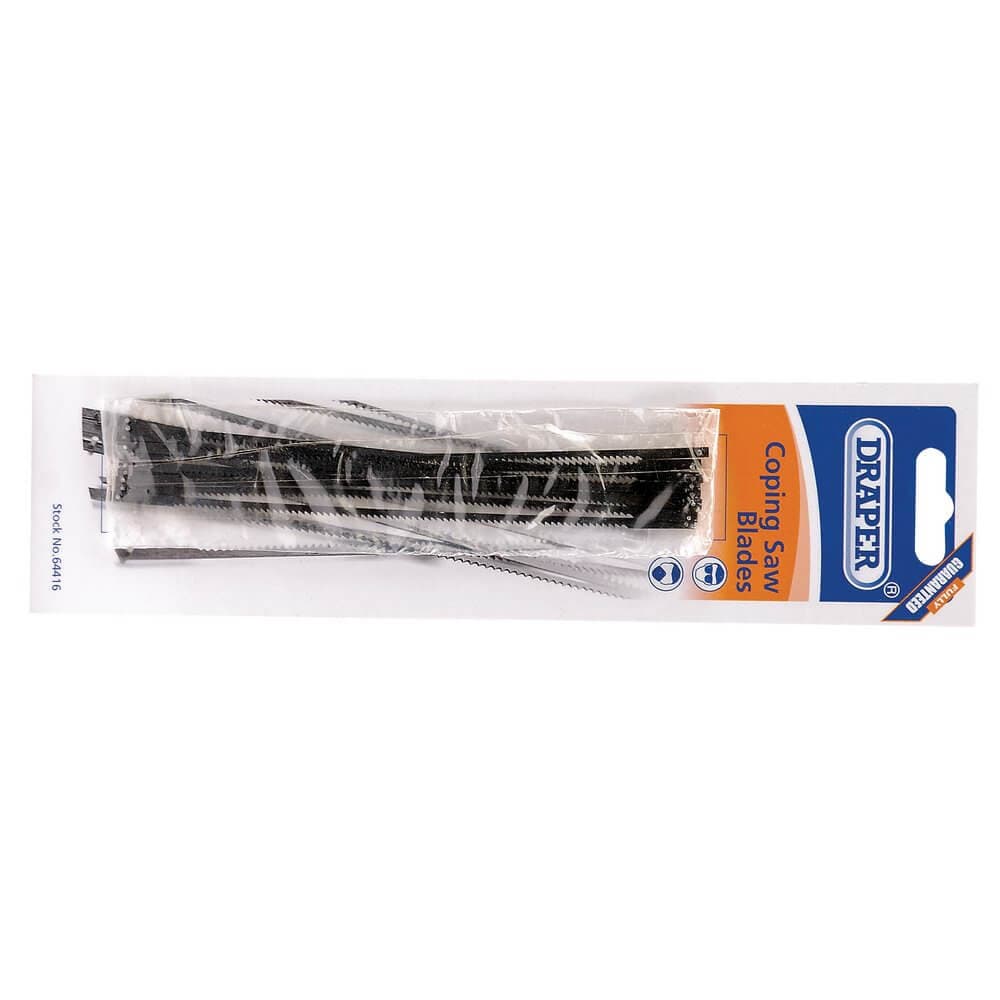 Draper 64416 Coping Saw Blades For 64408 And 18052 Coping Saws 15Tpi (Pack Of 10) per card
